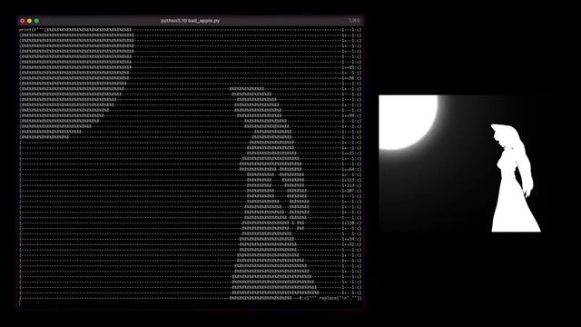 bad apple but its python code смотреть онлайн