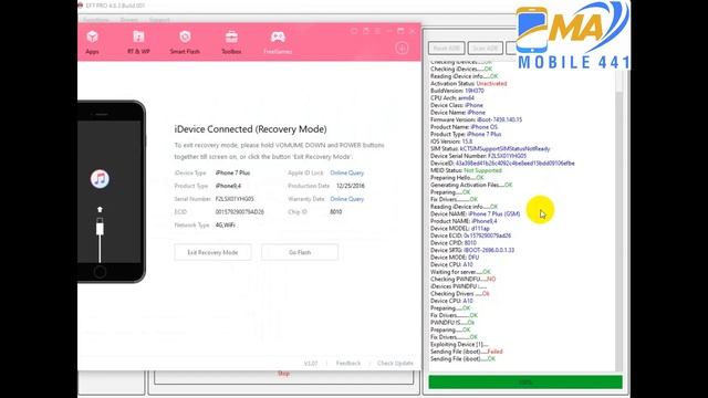 Iphone 7 Plus Bypass Iso 15.8 One Click Eft pro 100% Done смотреть онлайн