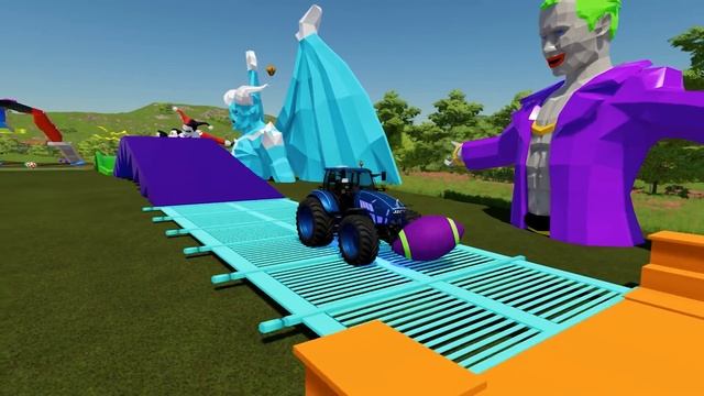 COLORED LAMBORGHINI TRACTORS vs COLORED PARKOUR - Farming Simulator 22 смотреть онлайн