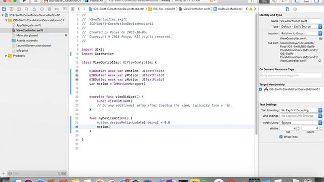 IOS 12, Swift 4, Tutorial : How to fetch DeviceMotion Sensor Data   ( Core Motion ) смотреть онлайн