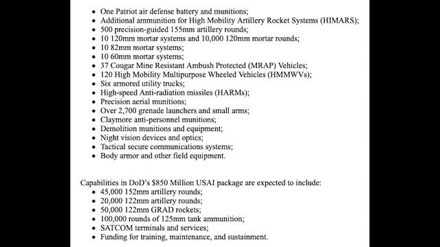 What Was Included in the US $1.8 Billion Aid Package -- Patriots, JDAMs, Grad Rounds and More! смотреть онлайн