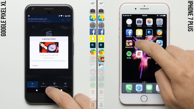 Google Pixel XL vs. iPhone 7 Plus Speed Test смотреть онлайн