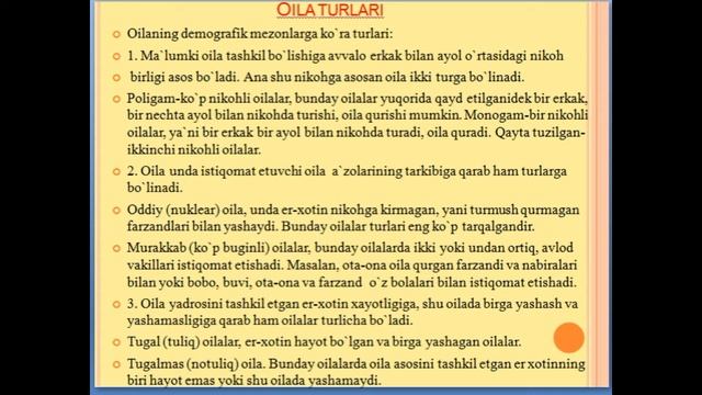 Оилавий тиббиёт тарихи  Оила ва никох  Оила турлари