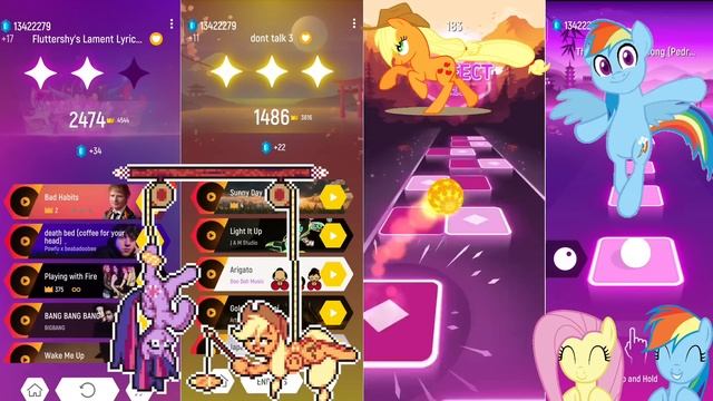 Rainbow Dash - Applejack - Pinkiepie - Twilight Sparkle Song TilesHopEDMRush #rainbowdash #mlp#tile