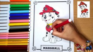 🐶 Щенячий Патруль | Маршал | Раскраска щенка Маршала из "Щенячий Патруль" 🚔 #маршал #щенячий_патрул