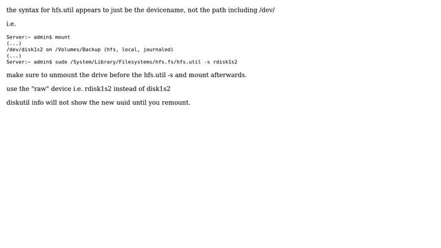 How does one change the UUID of a Volume on Mac OS X 10.6? (6 Solutions!!) смотреть онлайн