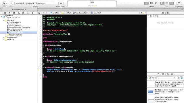 DougPan.com - Calculated Code - Send Mail Xcode iOS Tutorial смотреть онлайн