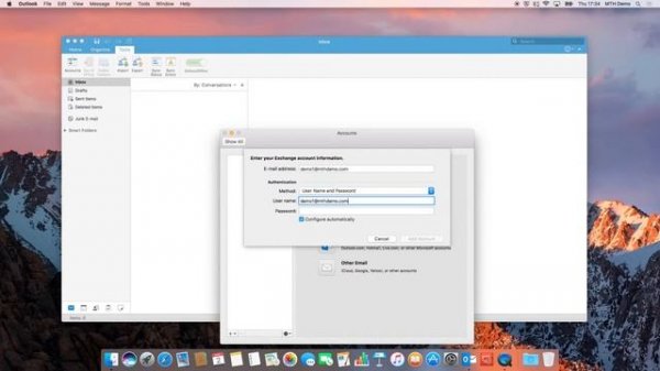 Mac OS - Setup an Exchange account (Outlook app)