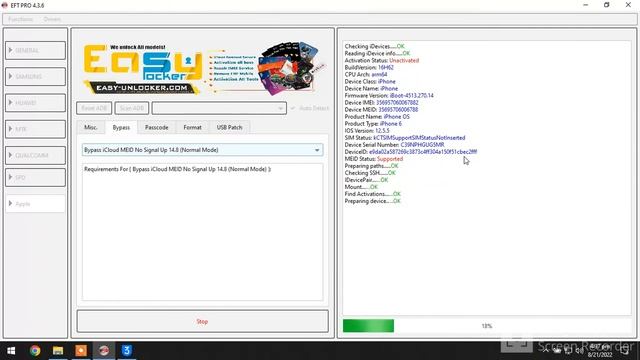 iPhone 6 IOS 12.5.5 iCloud Bypass With Eft Pro Dongle || Iphone 6 iCloud Unlock IOS 12.5.5 смотреть онлайн