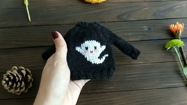 Knitted Halloween double sided cardigan for Blythe, Pullip, Holala and similar dolls смотреть онлайн