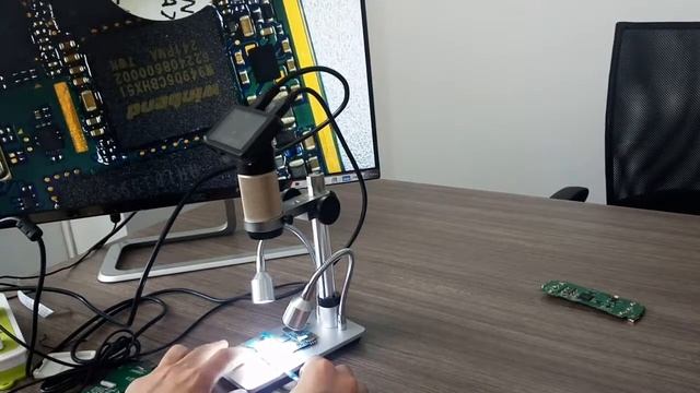 Iphone 4 samsung Iphone 6 mainboard under HDMI microscope repair tool SMT chip PCB смотреть онлайн