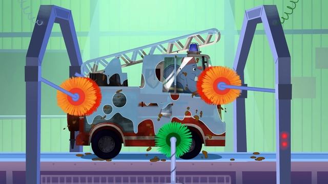 Car Wash Fire Truck Cartoon For Kids | Firetruck Vehicle Cartoons For Children | Fireman Carwash