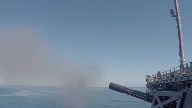 USS Abraham Lincoln CVN 72 Fires The Close In Weapons System CIWS