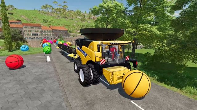TRANSPORTING JEEP RUBICON CARS WITH SCHOOL BUSES & HARVEST - Farming Simulator 22 смотреть онлайн