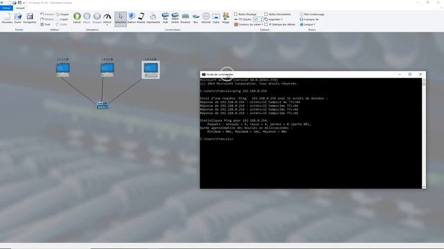 03 Arp, Ping, IPConfig, Ligne de commande - Simulateur réseau смотреть онлайн