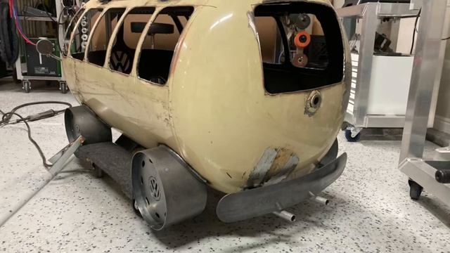 Custom Made VW Bus BBQ grill/fire pit made from 60 gallon air compressor tank смотреть онлайн