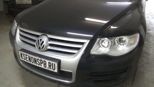 LED фары Volkswagen Touareg I - вместо галогена.BI LED HELLA 3R LED смотреть онлайн