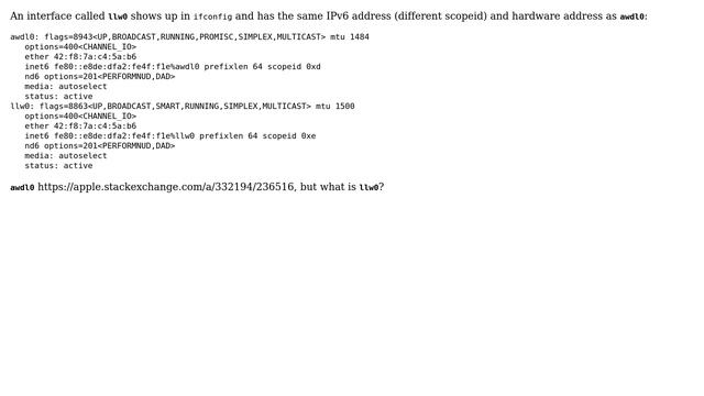 Apple: What is the network interface 'llw0'? смотреть онлайн