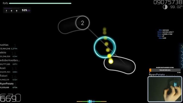 [Live] NyanPotato | Mrs. GREEN APPLE - Tomoshibi [Reform's Extra] +HDDT 98.97% {#1 768pp FC} - osu! смотреть онлайн