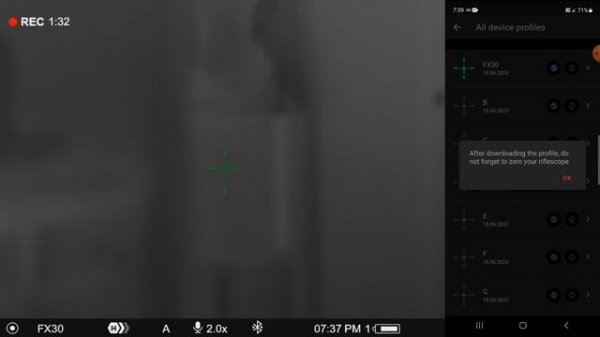 Connect your Thermion LRF to Pulsar Stream Vision Ballistics app and install a profile