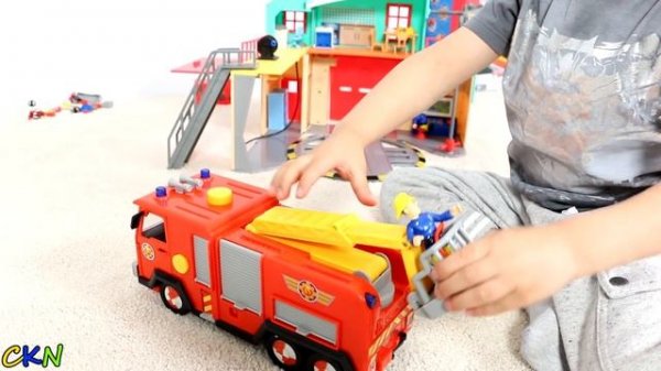 Fireman Sam Fire Station Jupiter Fire Truck Engine Ckn Toys
