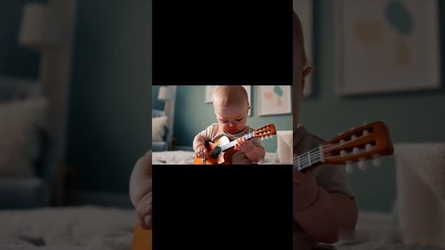 Baby playing guitar. #dreamyai, #aidreams смотреть онлайн