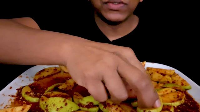 ASMR GREEN APPLE EATING MUKBANG EXTRA SPICY CHILLI PEPPER SAUCE EATING SOUNDS @PushASMR смотреть онлайн