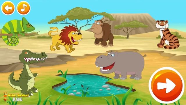 Animals Kids Puzzle Game - Learn Animals Names and Sounds for Children смотреть онлайн