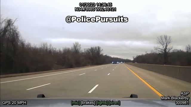 Stolen SUV Meets The Arkansas State Police And K9 Fur Missile #arkansas #police #pursuit