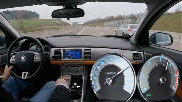 Jaguar XF 3.0 Diesel 211 HP (2011) | X250 | POV Test Drive | German Autobahn смотреть онлайн