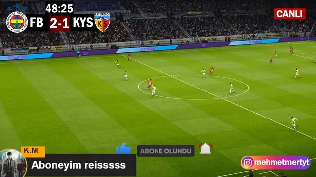 FENERBAHÇE KAYSERİSPOR MAÇI CANLI İZLE