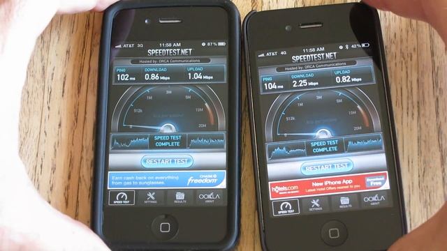 3g vs 4g Speedtest on iPhone смотреть онлайн