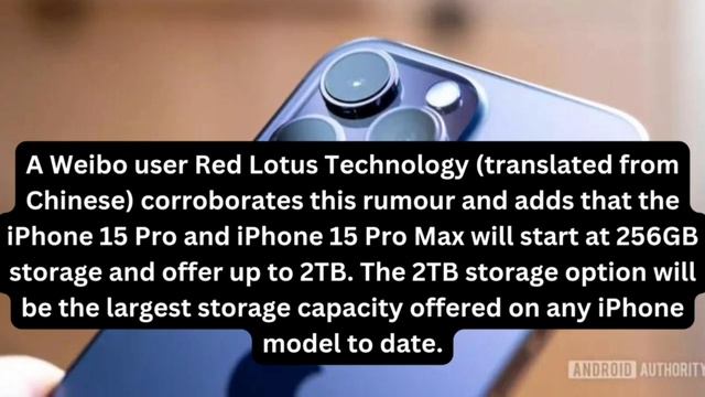 iPhone 15 Pro Models Said to Offer 256GB Base Storage, Might Get Up to 2TB Storage смотреть онлайн