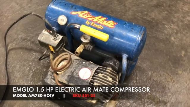 EMGLO 1 5 HP ELECTRIC AIR MATE COMPRESSOR смотреть онлайн