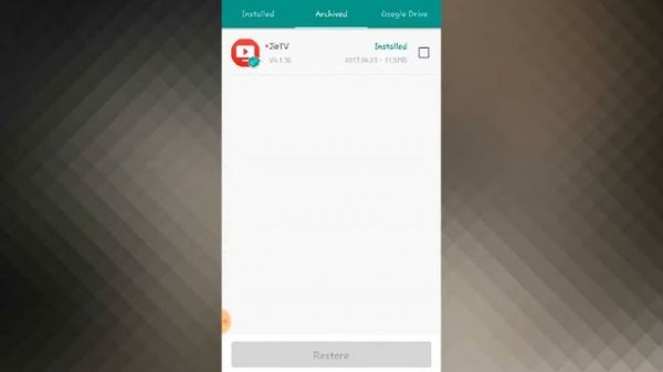 Backup of Apps using App Backup Restore - Transfer