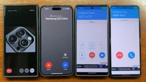 Samsung S23U vs iPhone 15 PM + Pixel 7 Pro vs Razr 40U Twinme vs SkyPhone Outgoing & Incoming Calls