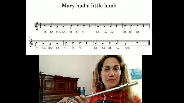 Flauta traversa melodías fáciles MARY HAD A LITTLE LAMB Melodía con 3 notas- смотреть онлайн