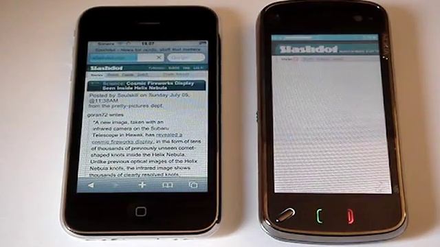 iPhone 3G vs. Nokia N97 - Web Rendering Speed смотреть онлайн