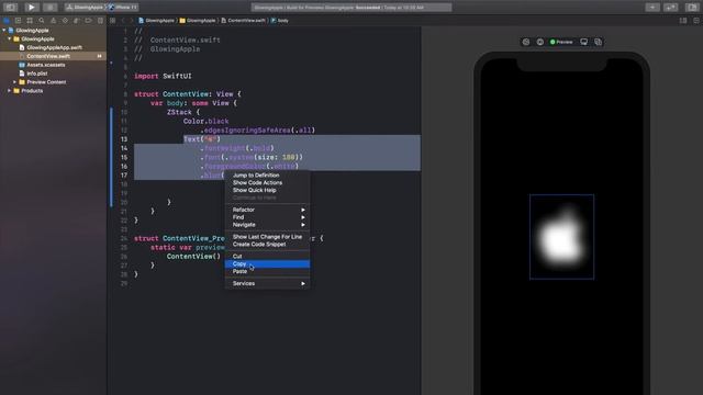 Glowing Apple Logo In SwiftUI | Glow/Lightning Effect | SwiftUI Tutorial смотреть онлайн