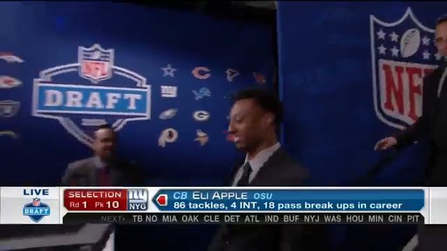 Giants pick Eli Apple No. 10 (April 28 2016) смотреть онлайн