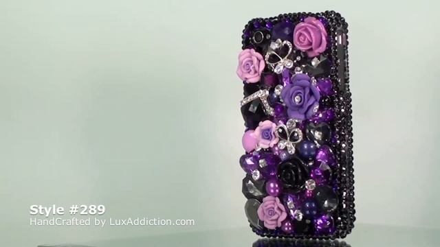 3D Swarovski crystal Purple Black Butterfly design bling case for iphone 4 4s смотреть онлайн