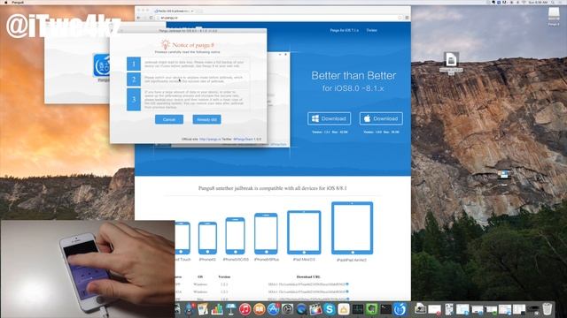How To Jailbreak iOS 8 on a Mac - Pangu Jailbreak смотреть онлайн