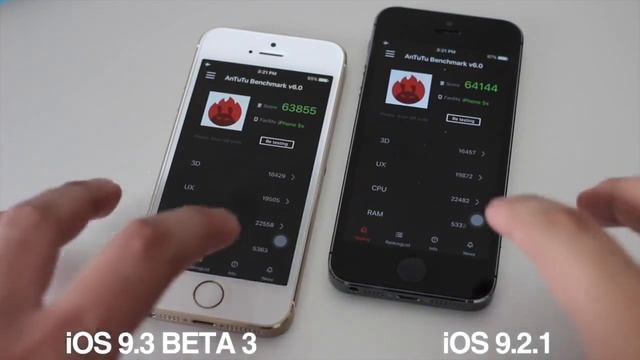 NEW iOS 9.3 Beta 3 iPhone 5S vs iOS 9.2.1 iPhone 5S Benchmark! (GeekBench + Antutu Benchmark) смотреть онлайн