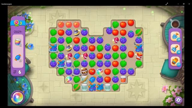 Gardenscapes Level 2824 - No Boosters смотреть онлайн