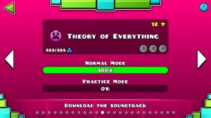 Geometry Dash - theory of everything 100% 1 попытка