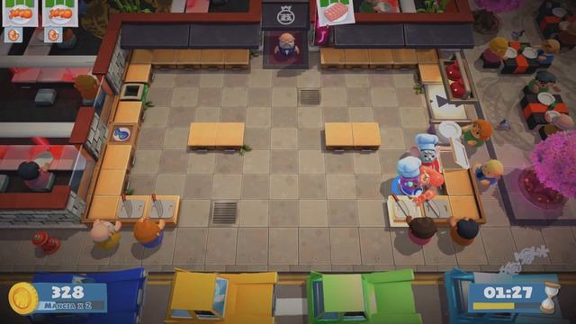 Overcooked 2 (PS5) Level 1-1, 2 Players, 3 Stars (4K 60 FPS) смотреть онлайн