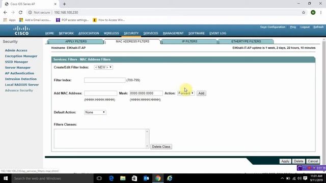 حماية شبكة الواي فاي Cisco Aironet 1260 Access List смотреть онлайн