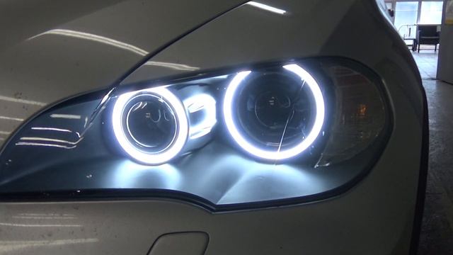 BMW X5 E70 Белые кольца на дорестайлинг +новые стёкла и линзы смотреть онлайн
