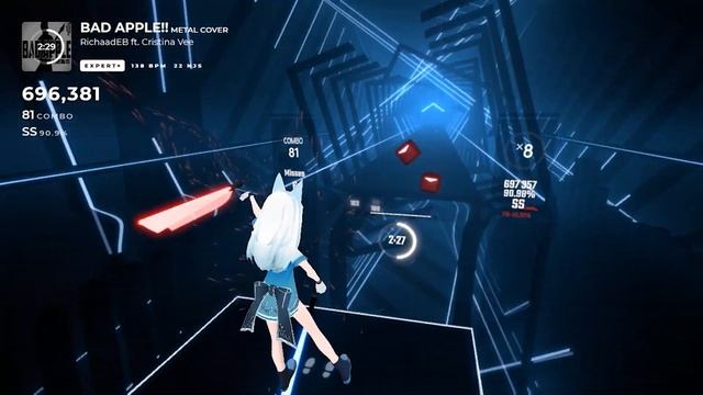 [ビートセイバー] BAD APPLE!! - METAL COVER by RichaadEB ft. Cristina Vee【BeatSaber東方】 смотреть онлайн