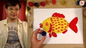 Рисуем КРАСКАМИ рыбку с РыбаКит для малышей